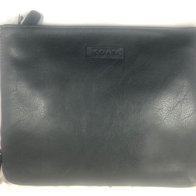 Koan faux leather toiletry bag in black for men