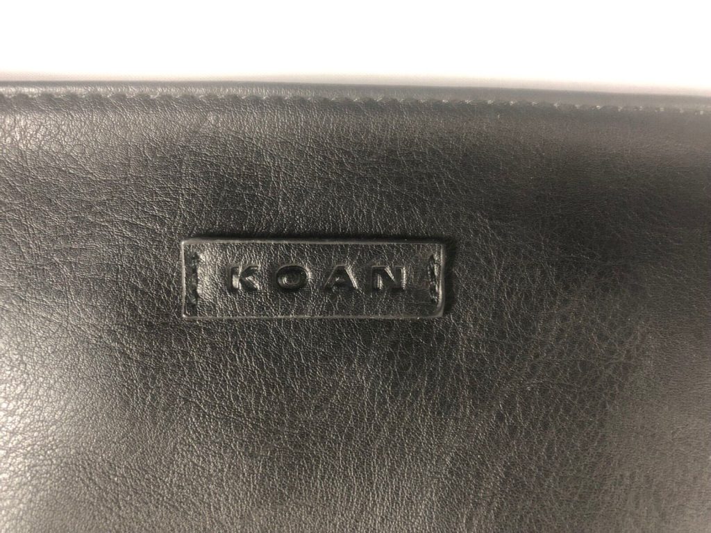 Koan faux leather toiletry bag in black for men