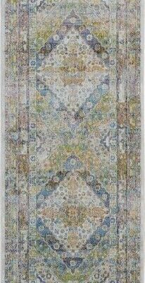 RUNNER RUG GLOBAL ANR07 BLUE/GREEN 2' x 6'