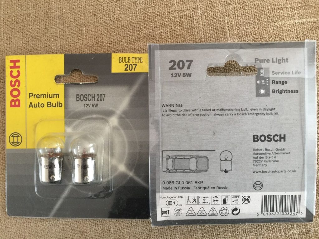 car bulb bosch pure light twin pack 207 12v 5w