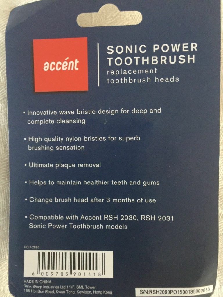 3 x 3pk ACCENT SONIC POWER REPLACEMENT TOOTHBRUSH HEADS.