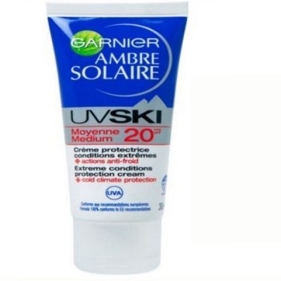 Garnier Ambre Solaire Snow UVSKI UV Ski Cream SPF20 30ml for Extreme Conditions