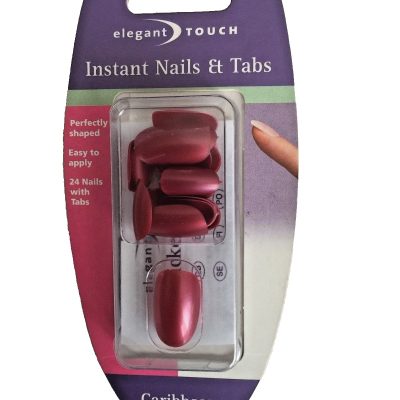 3 x 24 nails elegant touch false nails caribbean coral INSTANT NAILS AND TABS