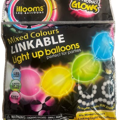 ILLOOMS LIGHT UP BALLOONS FOR PARTIES PACK OF 10