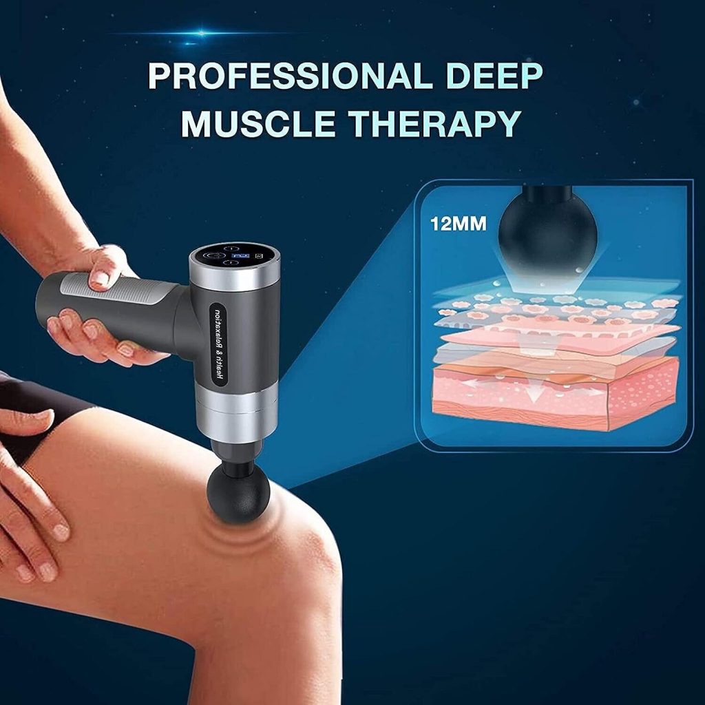 MILCEA Massage Gun Deep Tissue Muscle Massager with 5 Speeds and 4 Heads