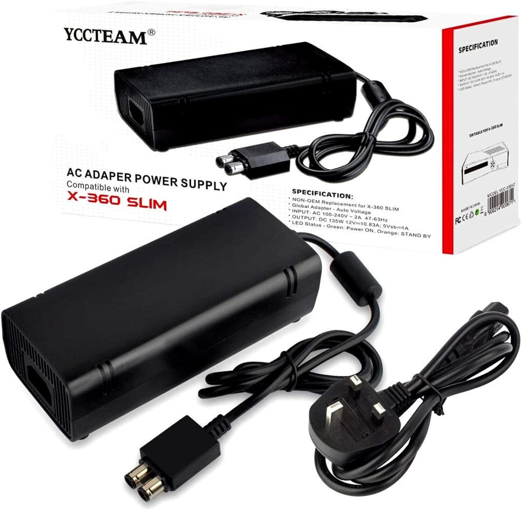 YCCTEAM For X-360 Slim Power Supply Brick, AC Adapter Replacement Kit (E23)