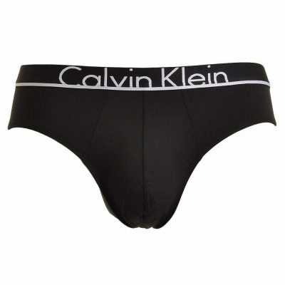 Calvin Klein Underwear Men's CK ID Stretch Cotton Hip Brief, Slip, BLACK MEDIUM