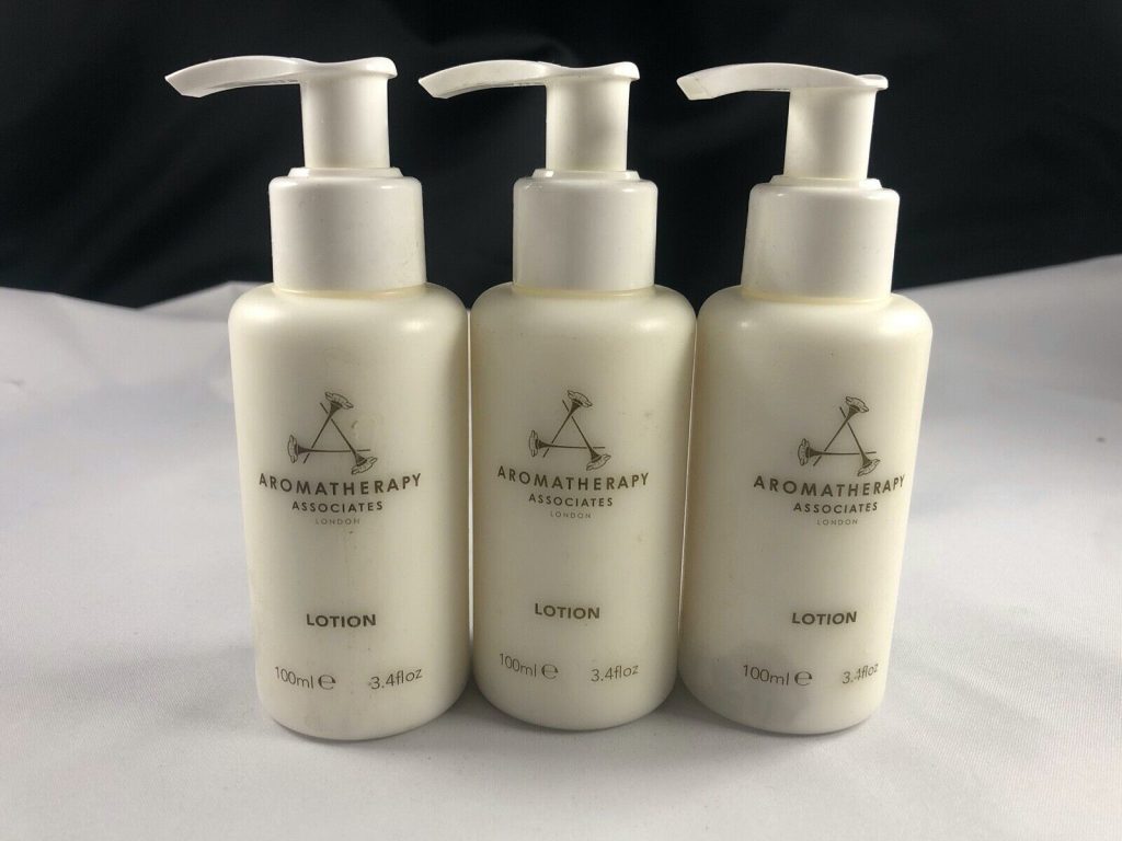 3 X 100ML AROMATHERAPY ASSOCIATES HAND AND BODY LOTION WITH DISPENSERS