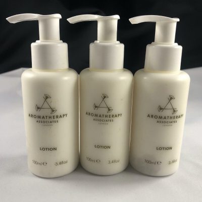 3 X 100ML AROMATHERAPY ASSOCIATES HAND AND BODY LOTION WITH DISPENSERS