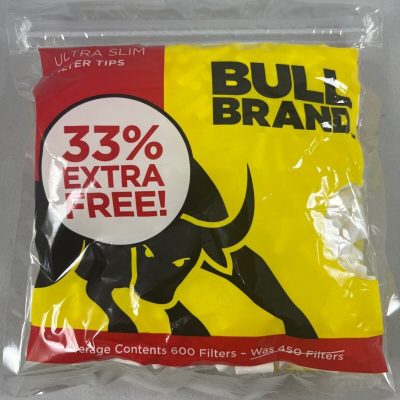 1800 Bull Brand Slim Filter Tips Cigarette Resealable Bag Tobacco Rolling