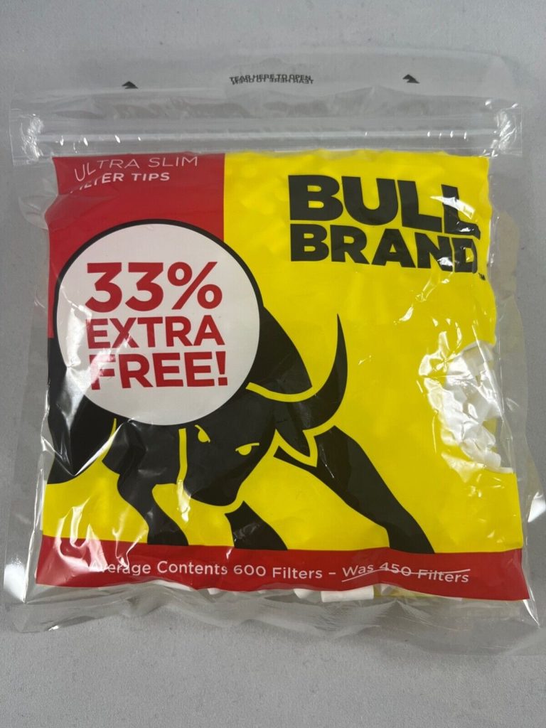 1800 Bull Brand Slim Filter Tips Cigarette Resealable Bag Tobacco Rolling