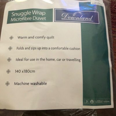 DOWNLAND SNUGGLE WRAP MICROFIBRE DUVET TURNS INTO A CUSHION