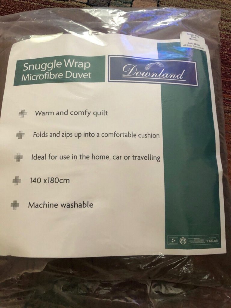 DOWNLAND SNUGGLE WRAP MICROFIBRE DUVET TURNS INTO A CUSHION