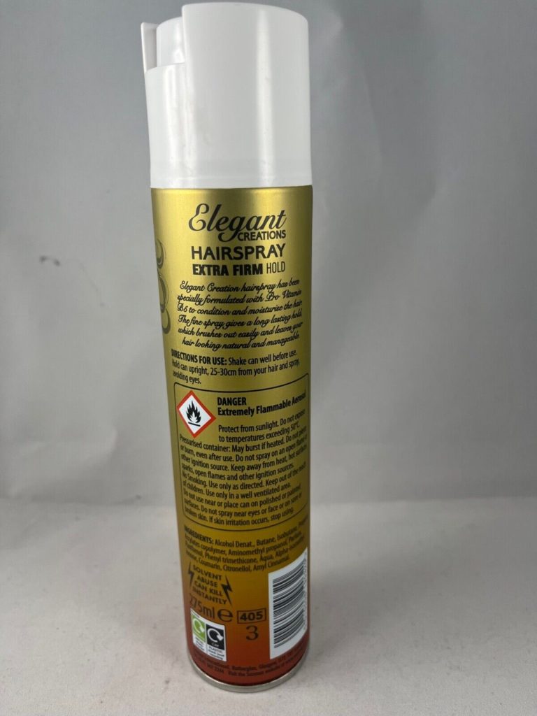 6 x 275ml elegant creations hairspray extra firm hold